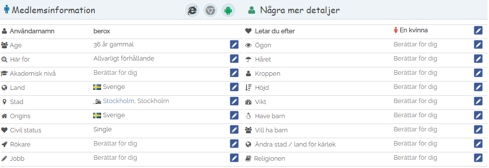 Anpassa din profil och börja chatta med människor