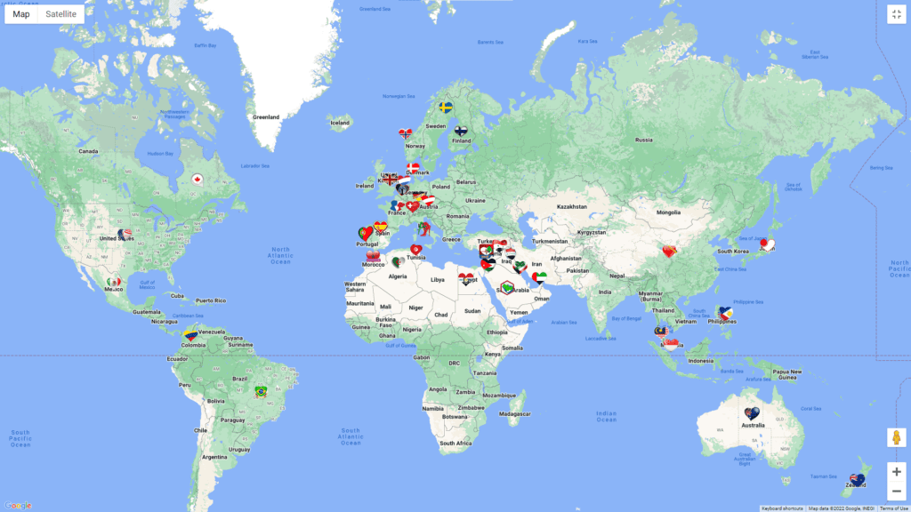 Distribusjon av chatteapper på kartet
