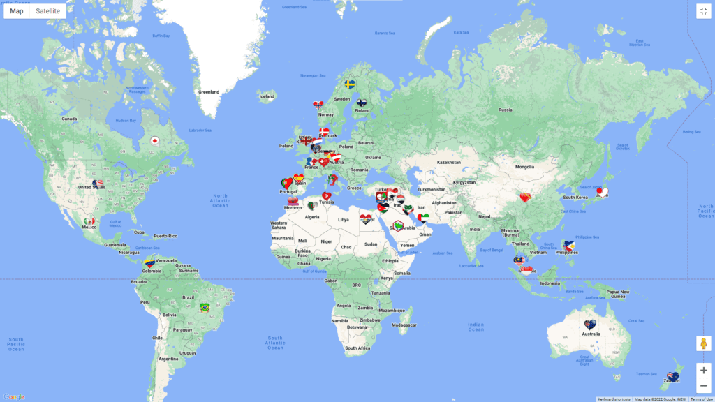 Aplicativos de bate-papo em todos os países