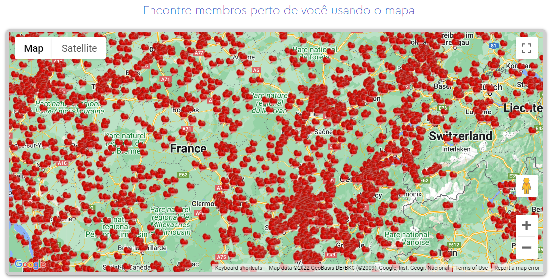 Encontre usuários no mapa com base em sua localização